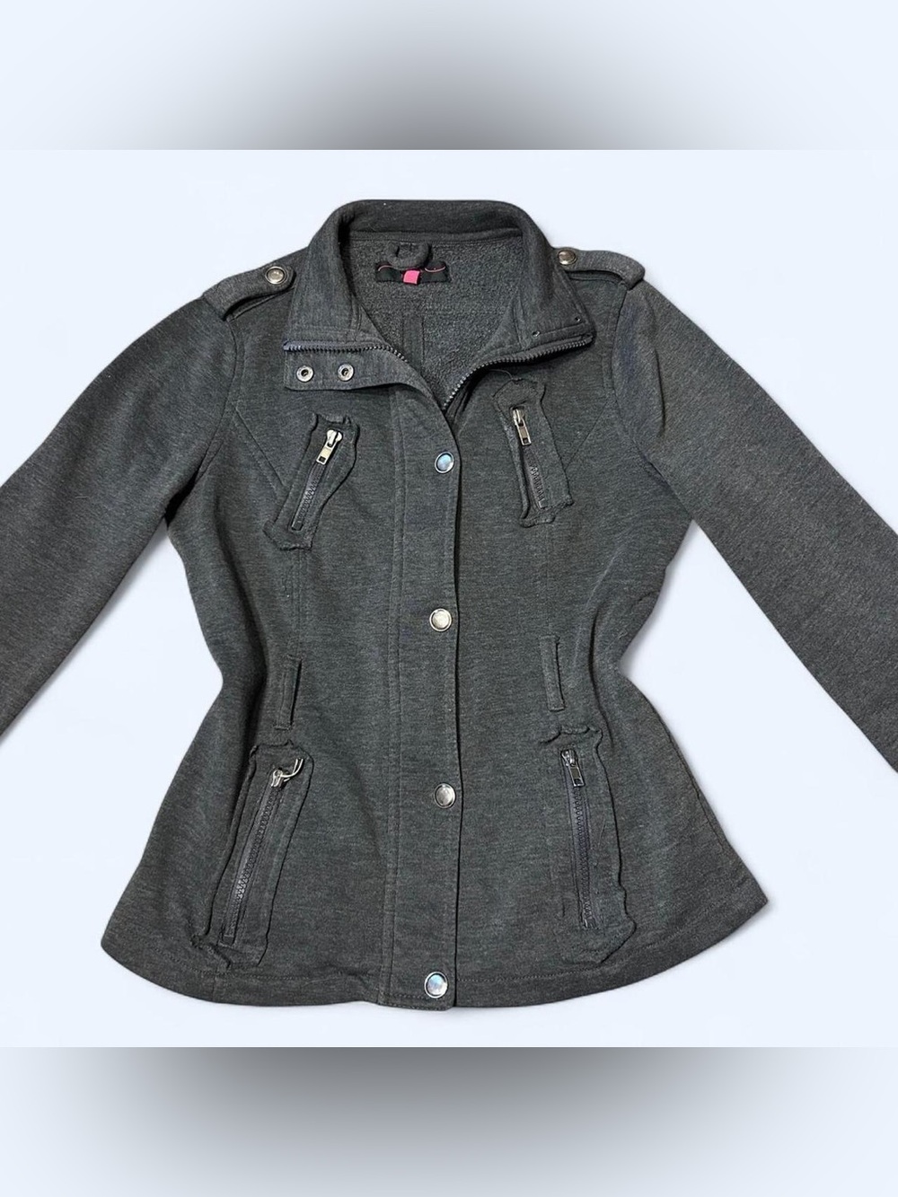Y2K Grunge Grey Peacoat Jacket by New Look!